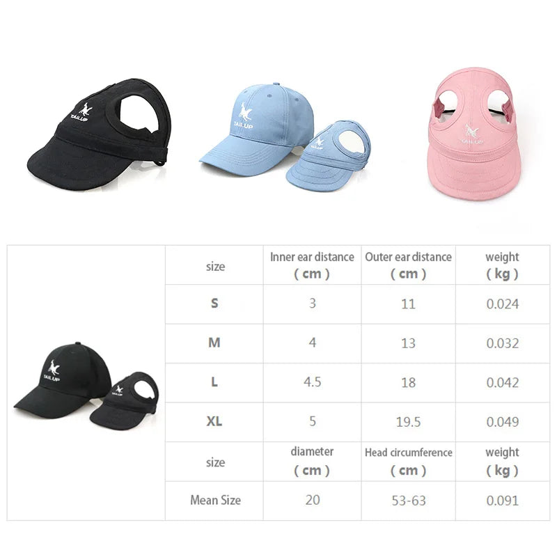 Adjustable Puppy Baseball Hat With Ear Holes