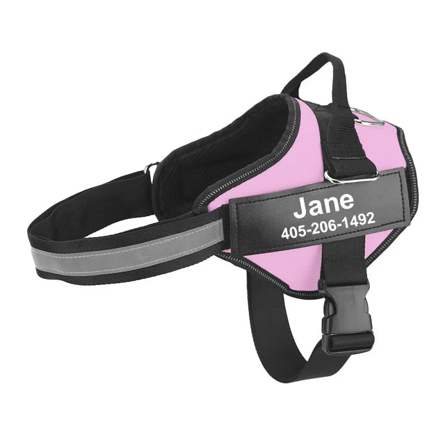 NO PULL Reflective Breathable Adjustable Pet Harness