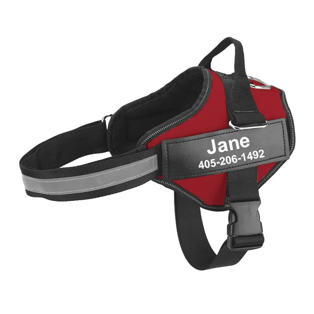 NO PULL Reflective Breathable Adjustable Pet Harness