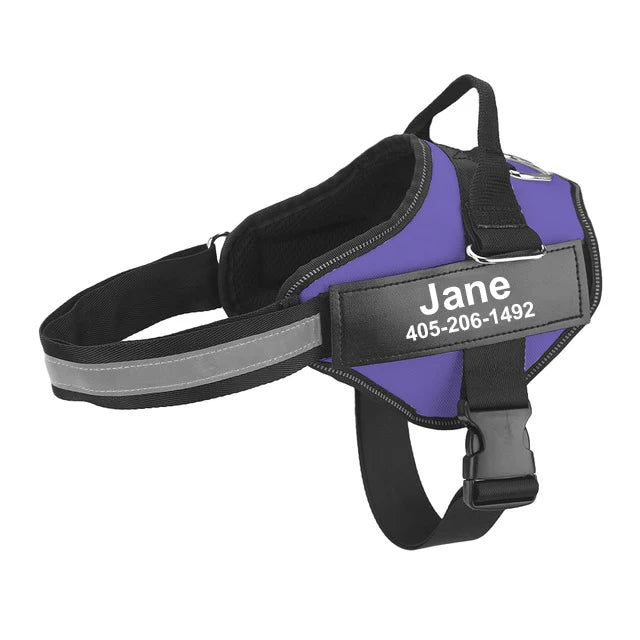 NO PULL Reflective Breathable Adjustable Pet Harness