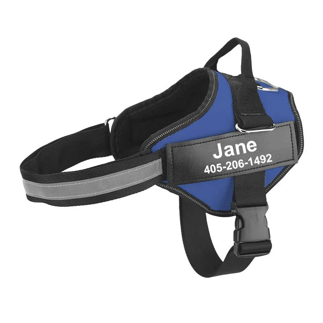 NO PULL Reflective Breathable Adjustable Pet Harness