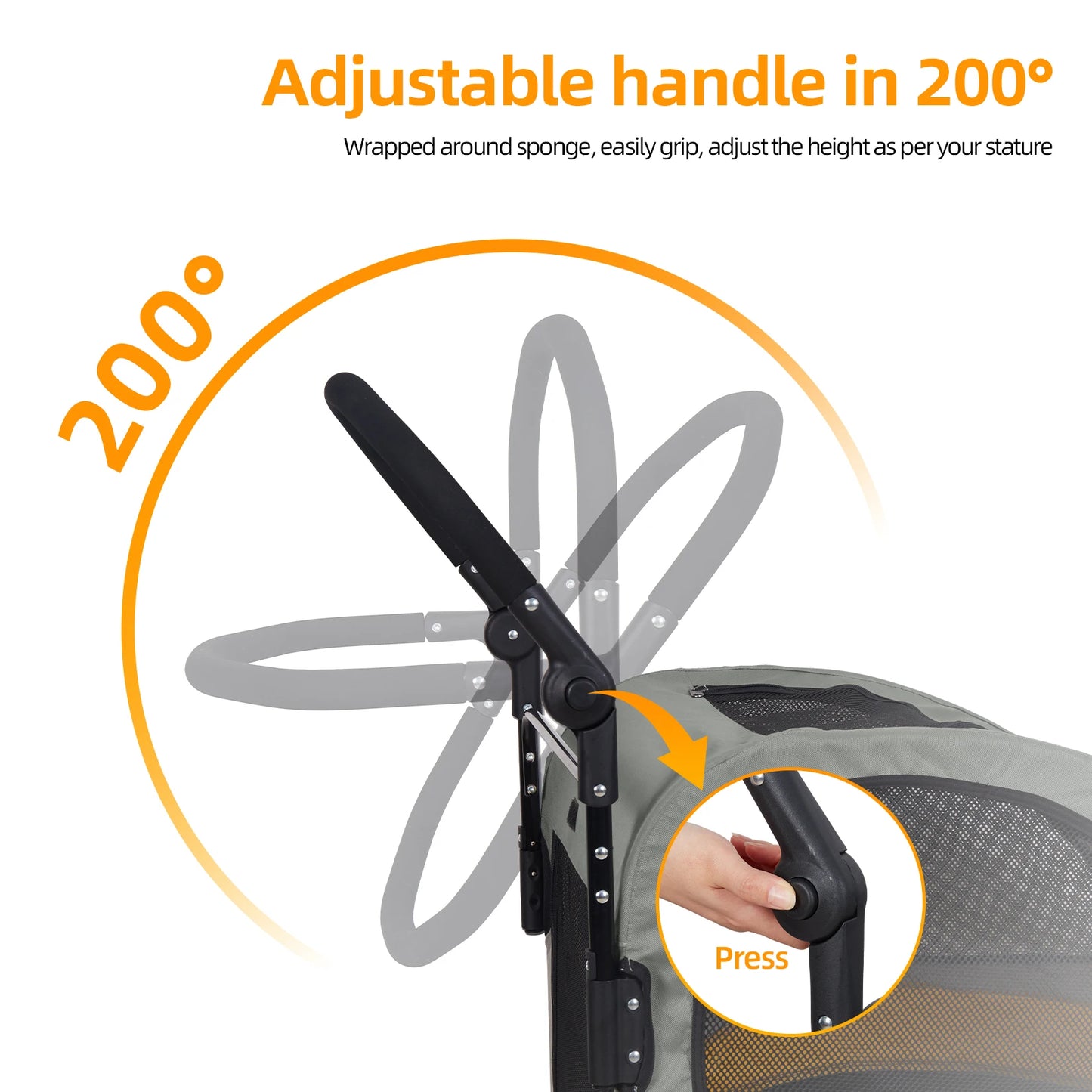 Portable Stroller 4 Wheels for Large Pets
