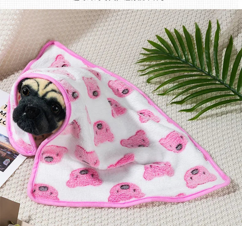 Coral Fleece Pet Sleeping Blanket Bed