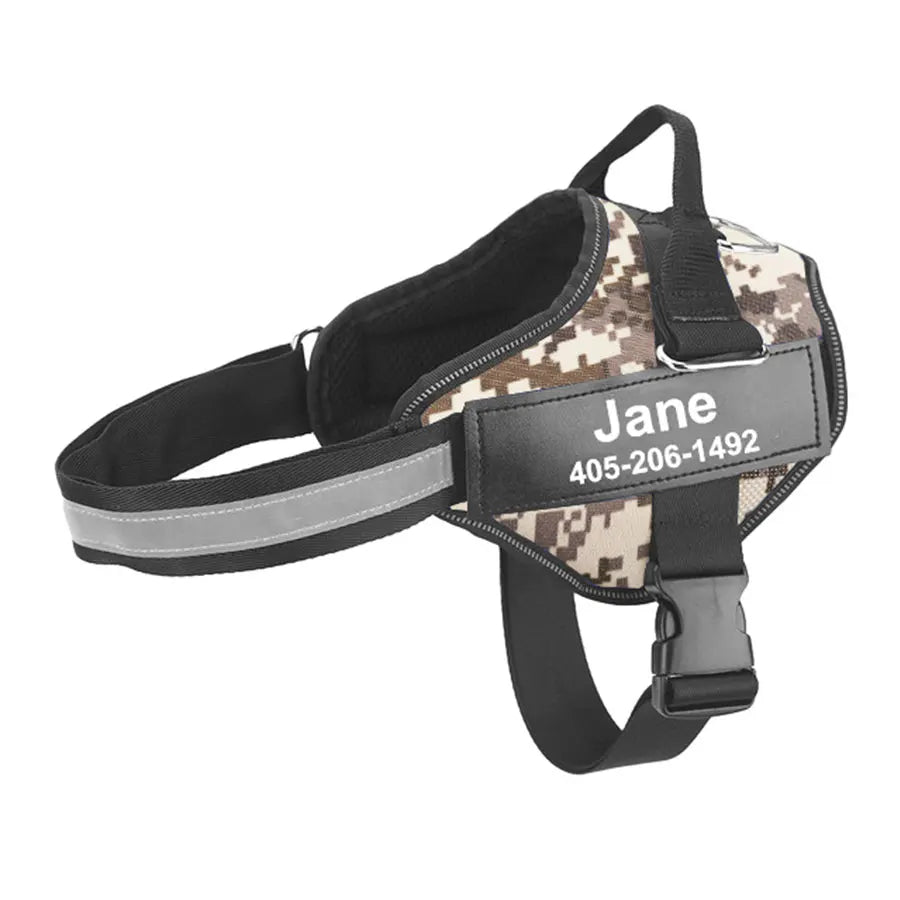 NO PULL Reflective Breathable Adjustable Pet Harness