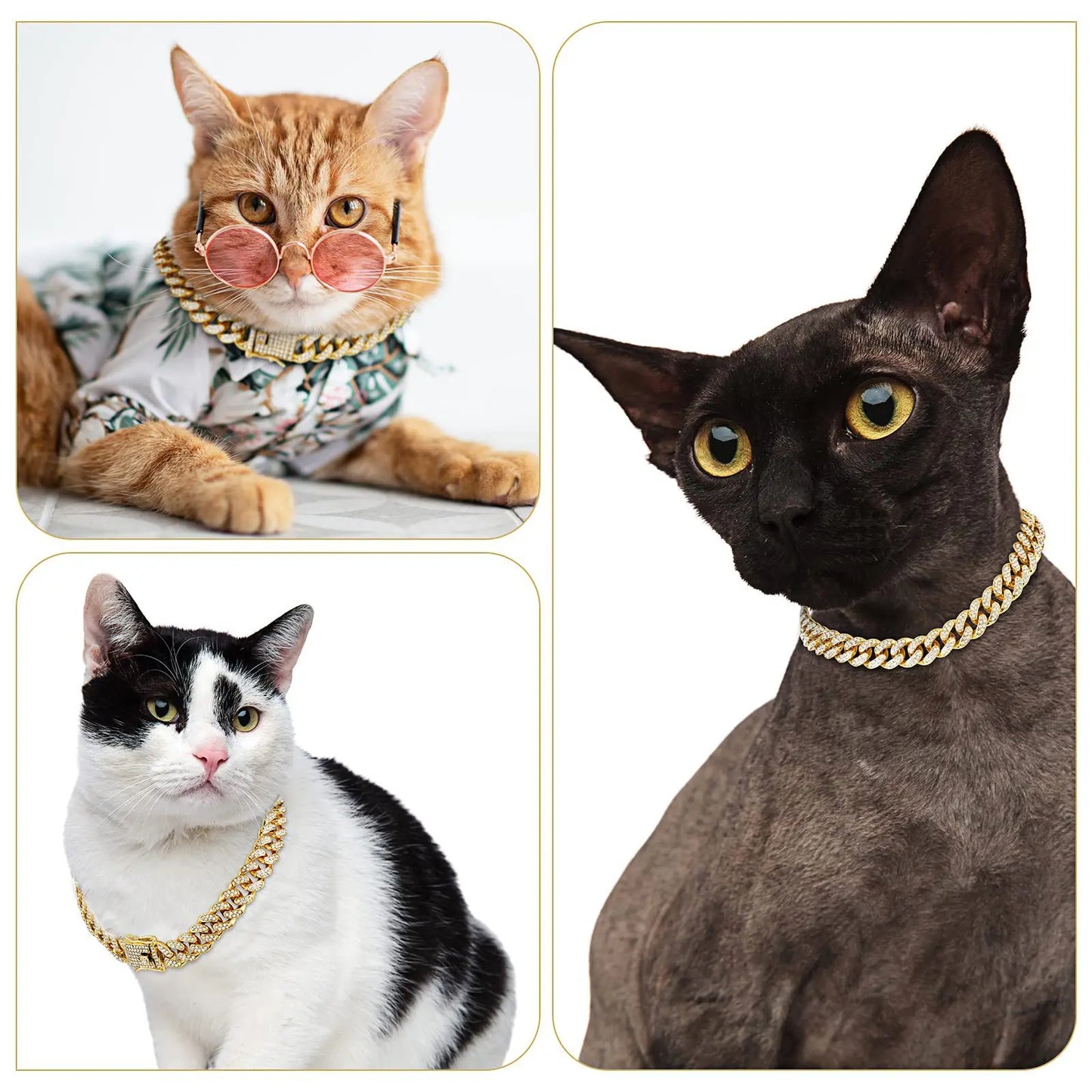 Dog Chain Diamond Cuban Collar Walking Metal