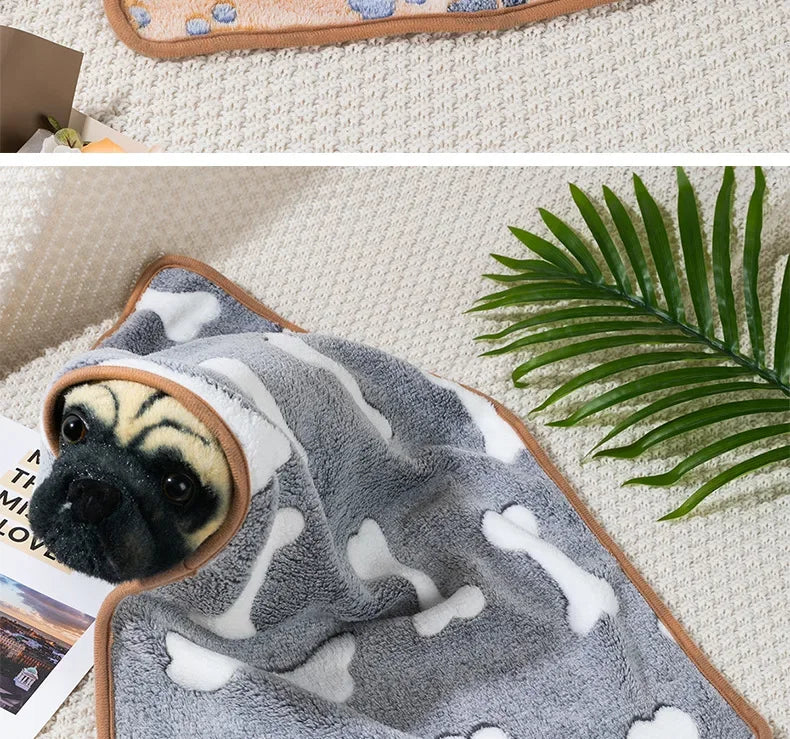 Coral Fleece Pet Sleeping Blanket Bed