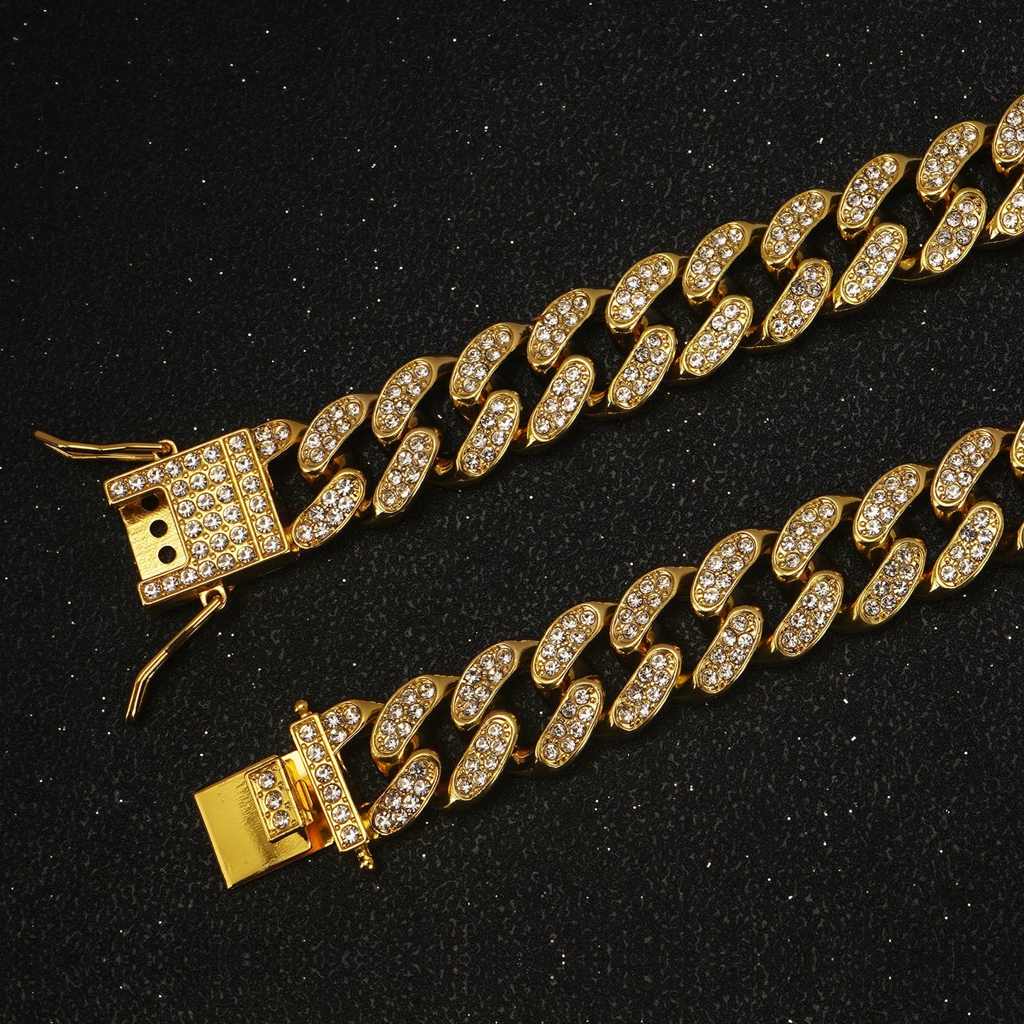 Dog Chain Diamond Cuban Collar Walking Metal