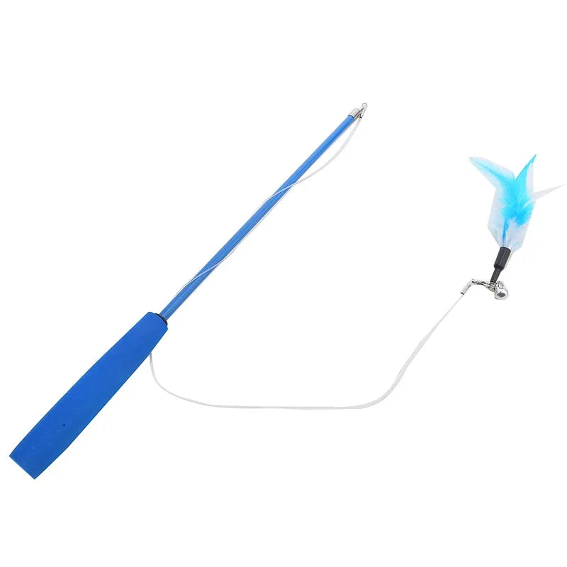 Three-Section Telescopic Fishing Pole Wand Catcher Teaser Toy