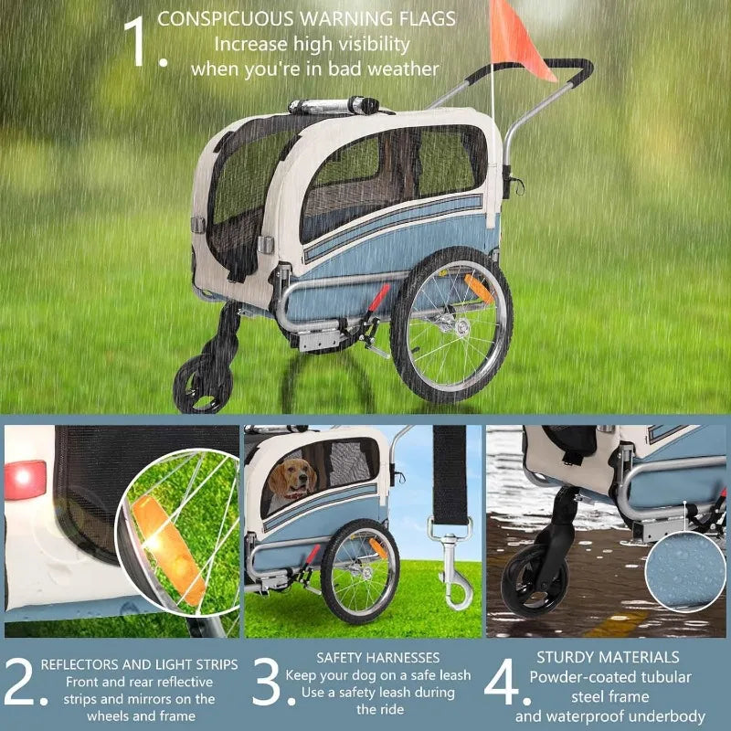 2 in1 Pet Bicycle Trailer