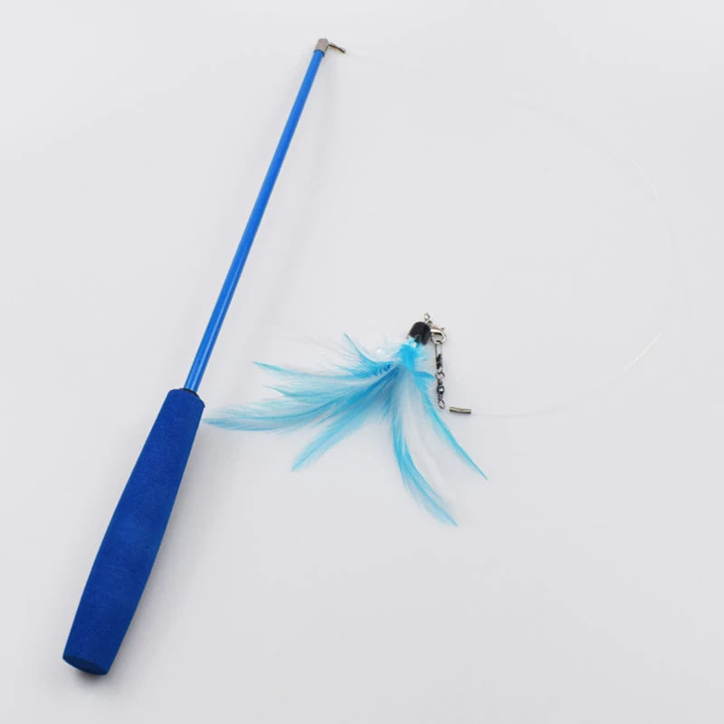 Three-Section Telescopic Fishing Pole Wand Catcher Teaser Toy
