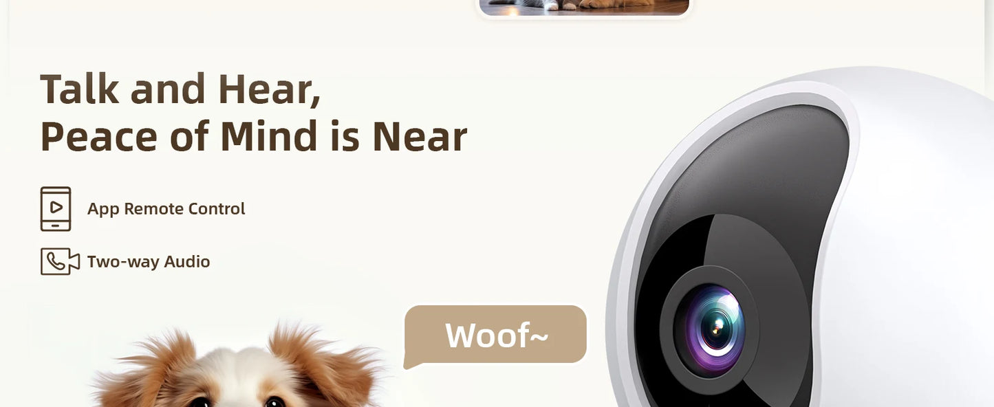 Pet Camera with Phone App for Home Monitoring