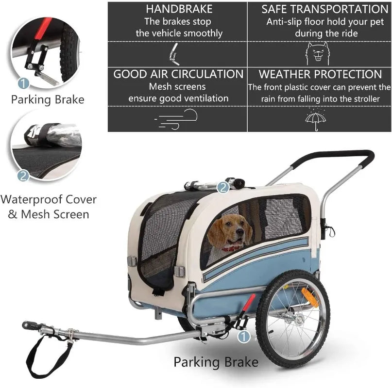 2 in1 Pet Bicycle Trailer