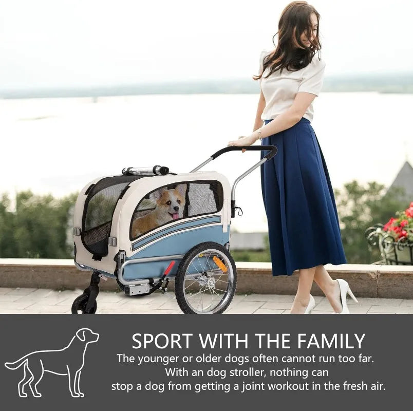 2 in1 Pet Bicycle Trailer