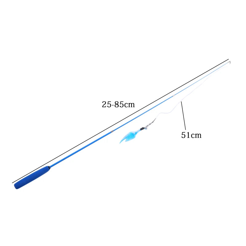 Three-Section Telescopic Fishing Pole Wand Catcher Teaser Toy