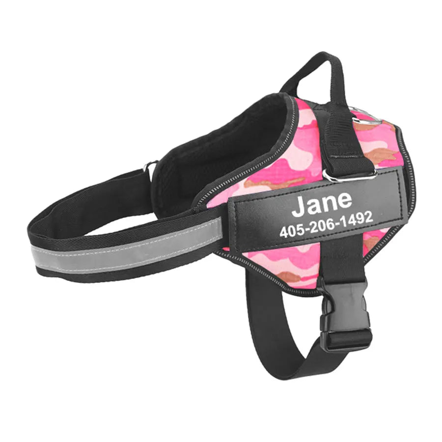 NO PULL Reflective Breathable Adjustable Pet Harness