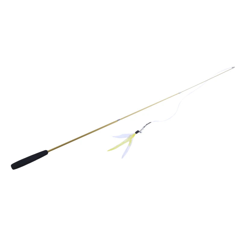 Three-Section Telescopic Fishing Pole Wand Catcher Teaser Toy