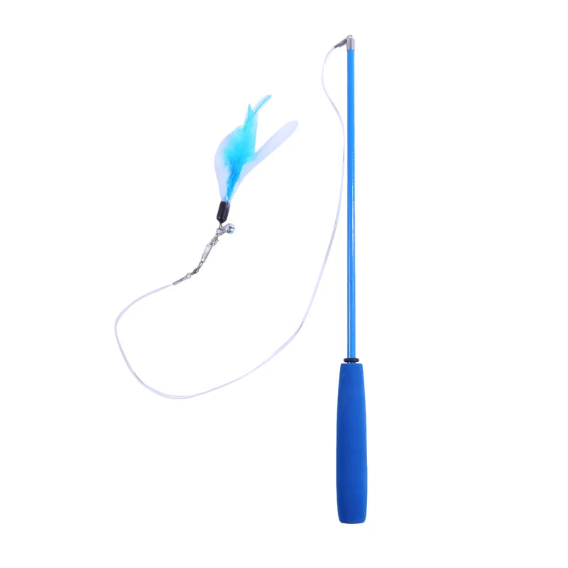 Three-Section Telescopic Fishing Pole Wand Catcher Teaser Toy