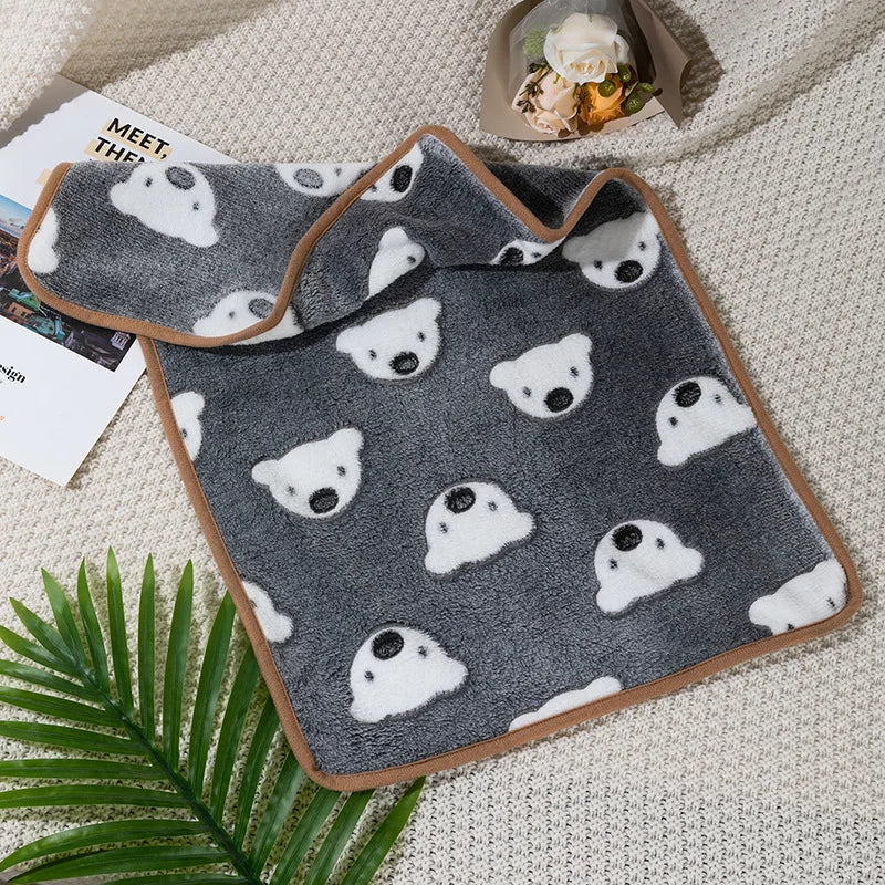 Coral Fleece Pet Sleeping Blanket Bed