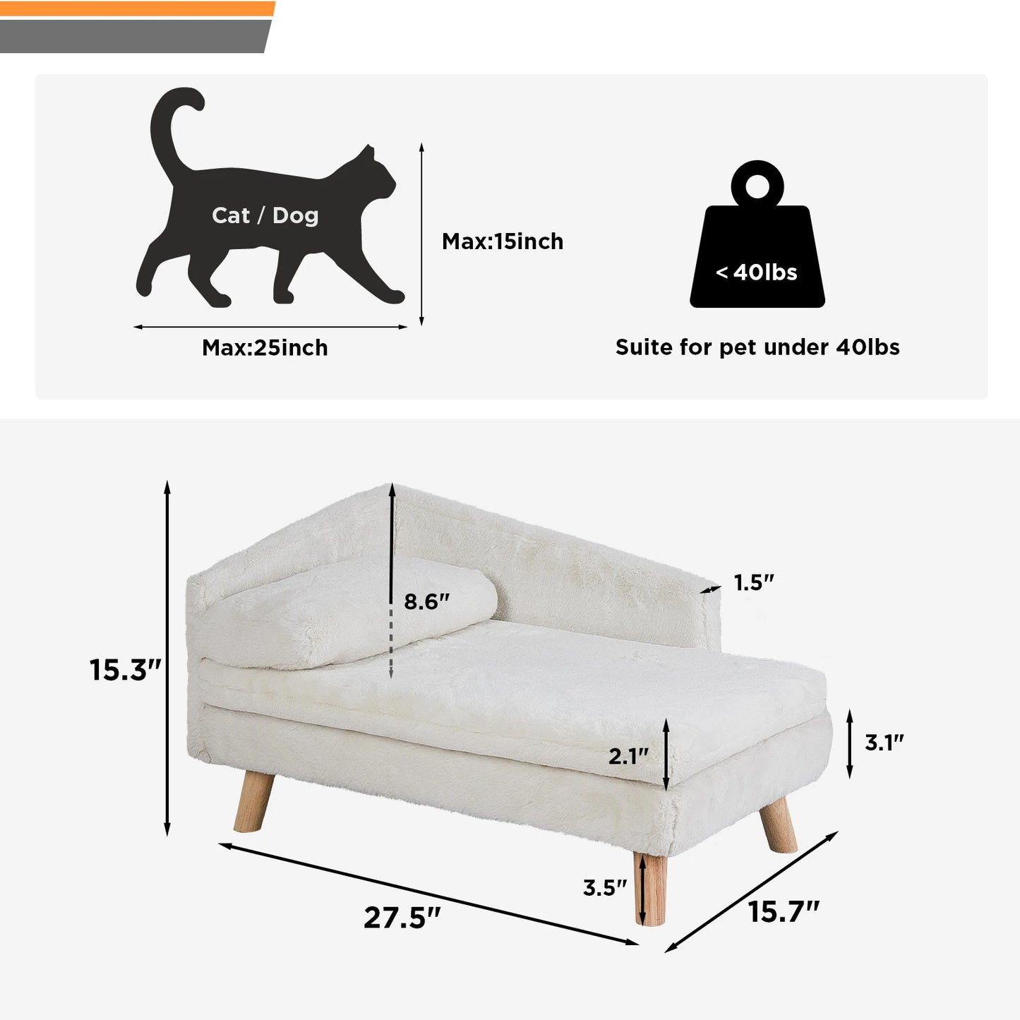 Elevated Pet Bed with Cozy Waterproo Pad