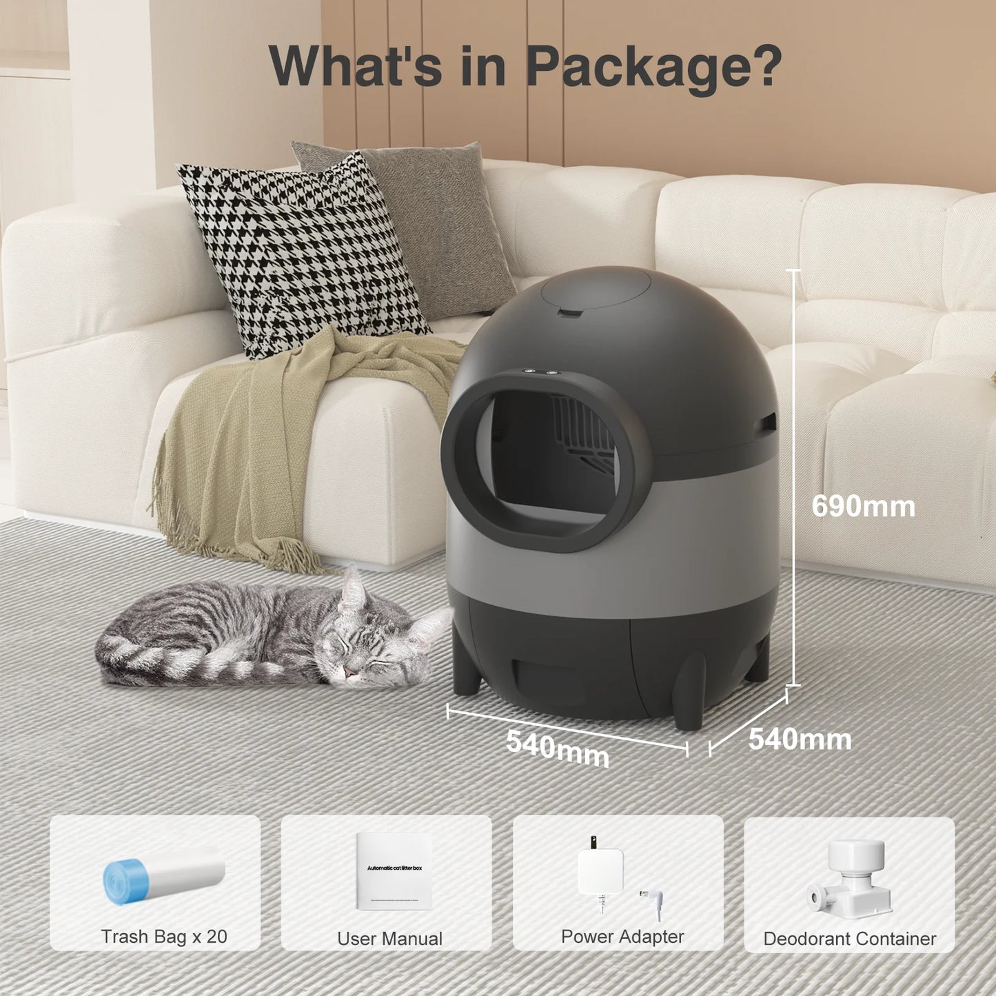 Self-Cleaning Automatic Cat Litter Box