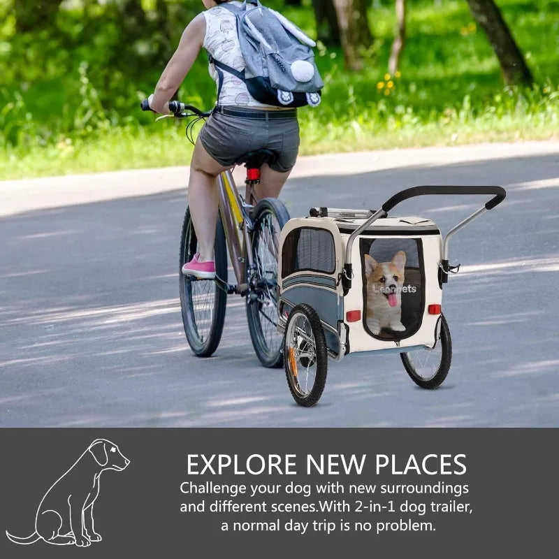 2 in1 Pet Bicycle Trailer