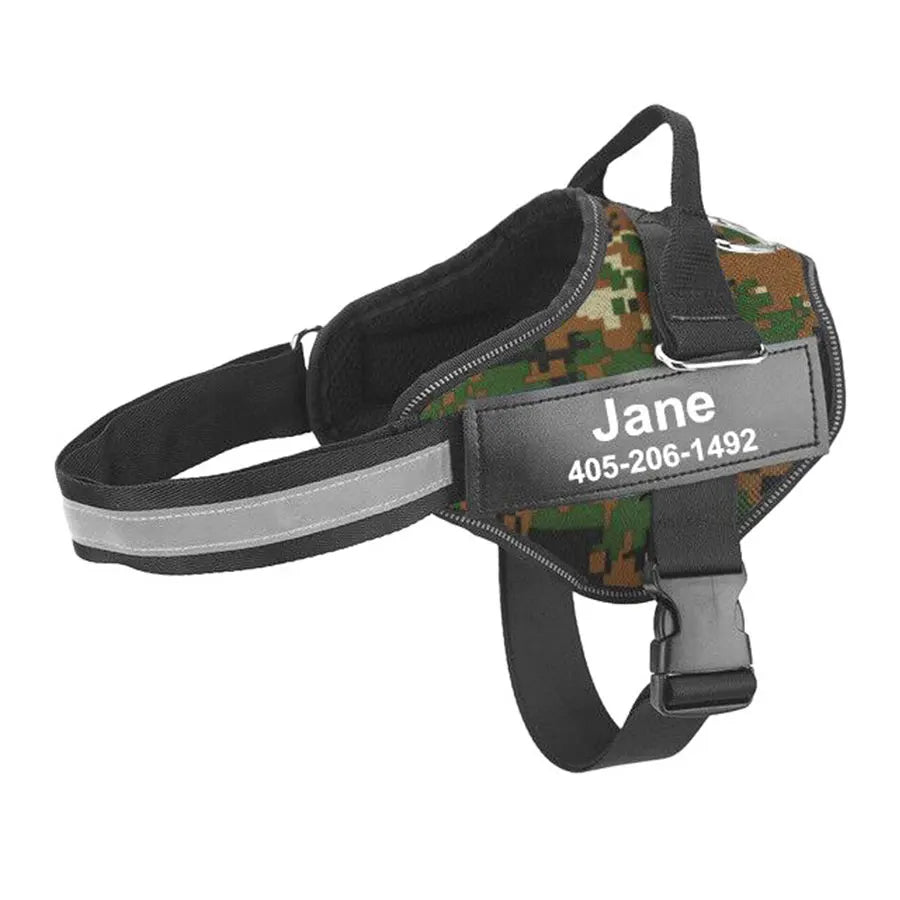 NO PULL Reflective Breathable Adjustable Pet Harness