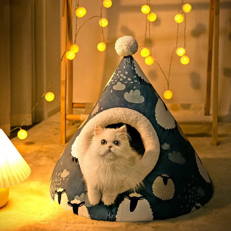 Cat House Semi-Closed Pet Bed