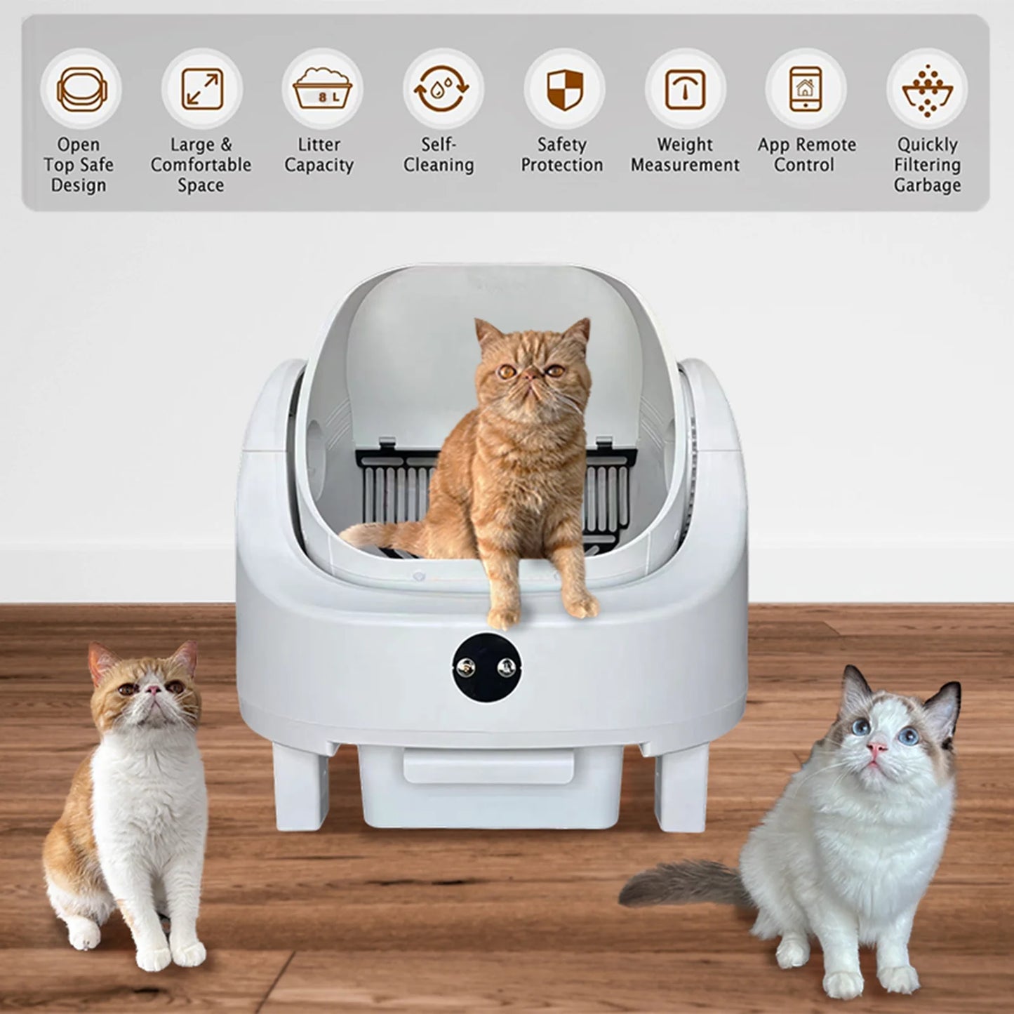 Large Capacity Self Cleaning Cat Litter Box