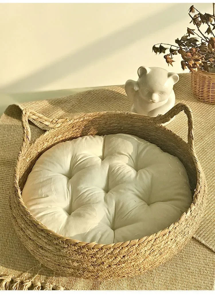 Pure Hand-woven Rattan Pet Nest Bed