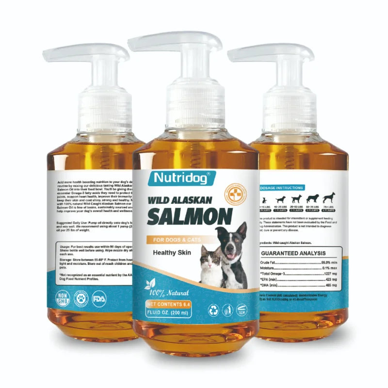 Pet Omega-3 Wild Alaskan Salmon Oil For Dogs & Cats
