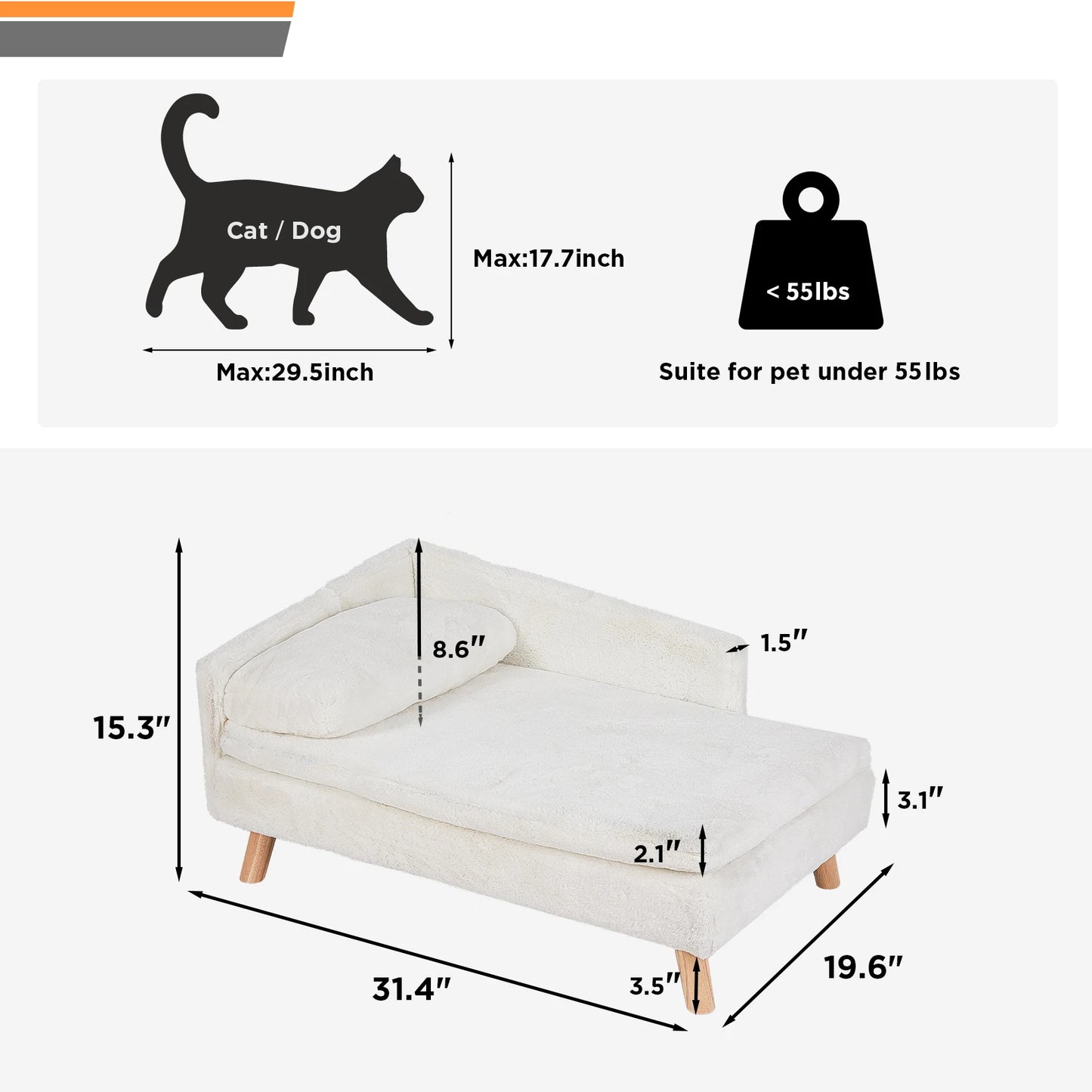 Elevated Pet Bed with Cozy Waterproo Pad