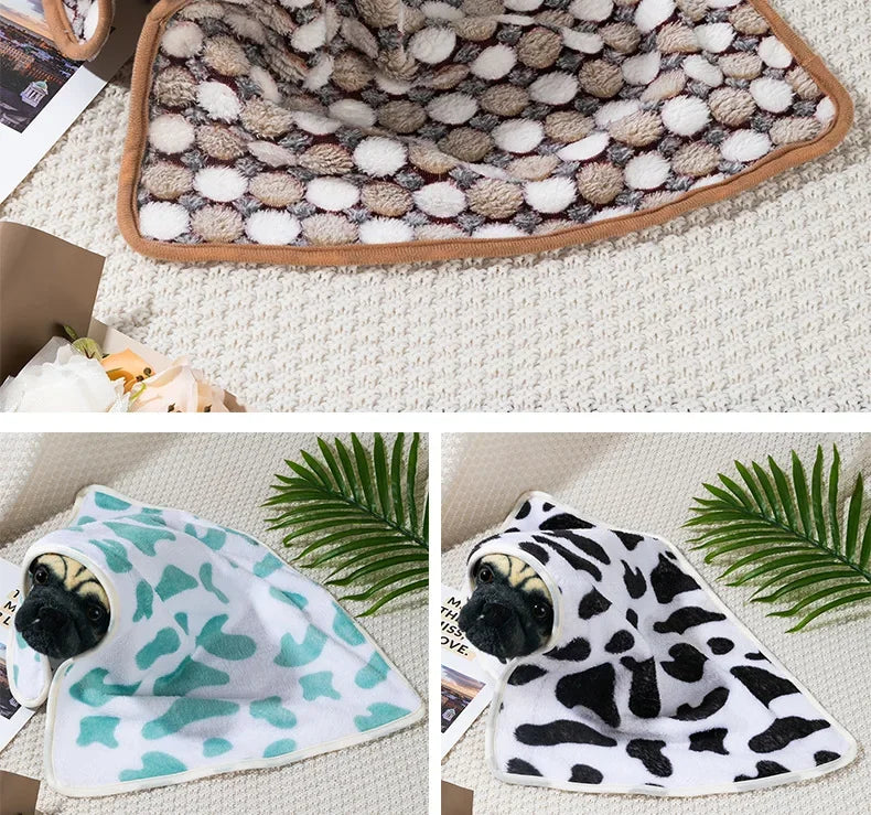 Coral Fleece Pet Sleeping Blanket Bed