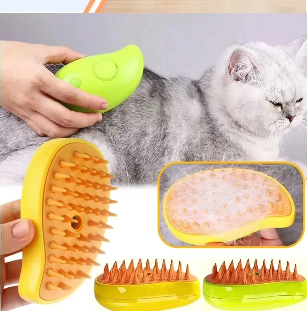 Pet Electric Steam Brush and Grooming Comb