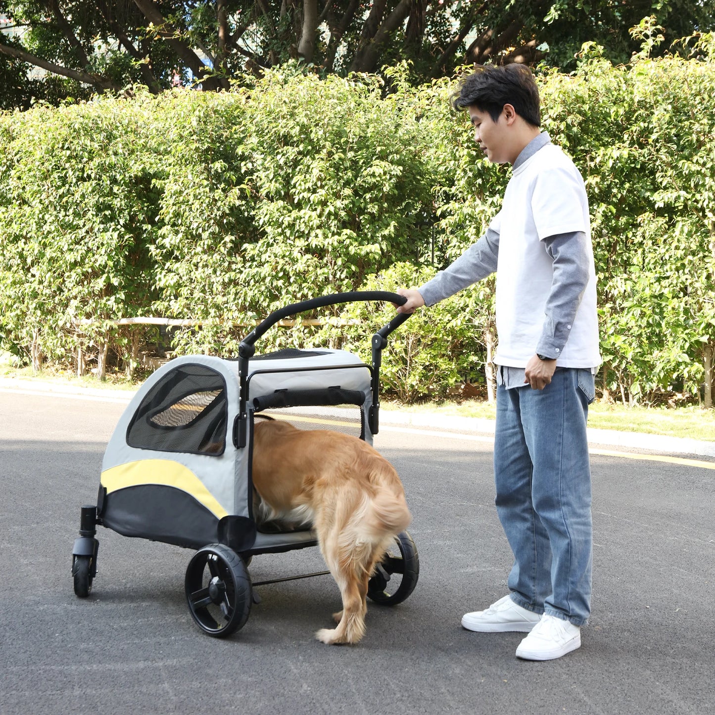 Portable Stroller 4 Wheels for Large Pets