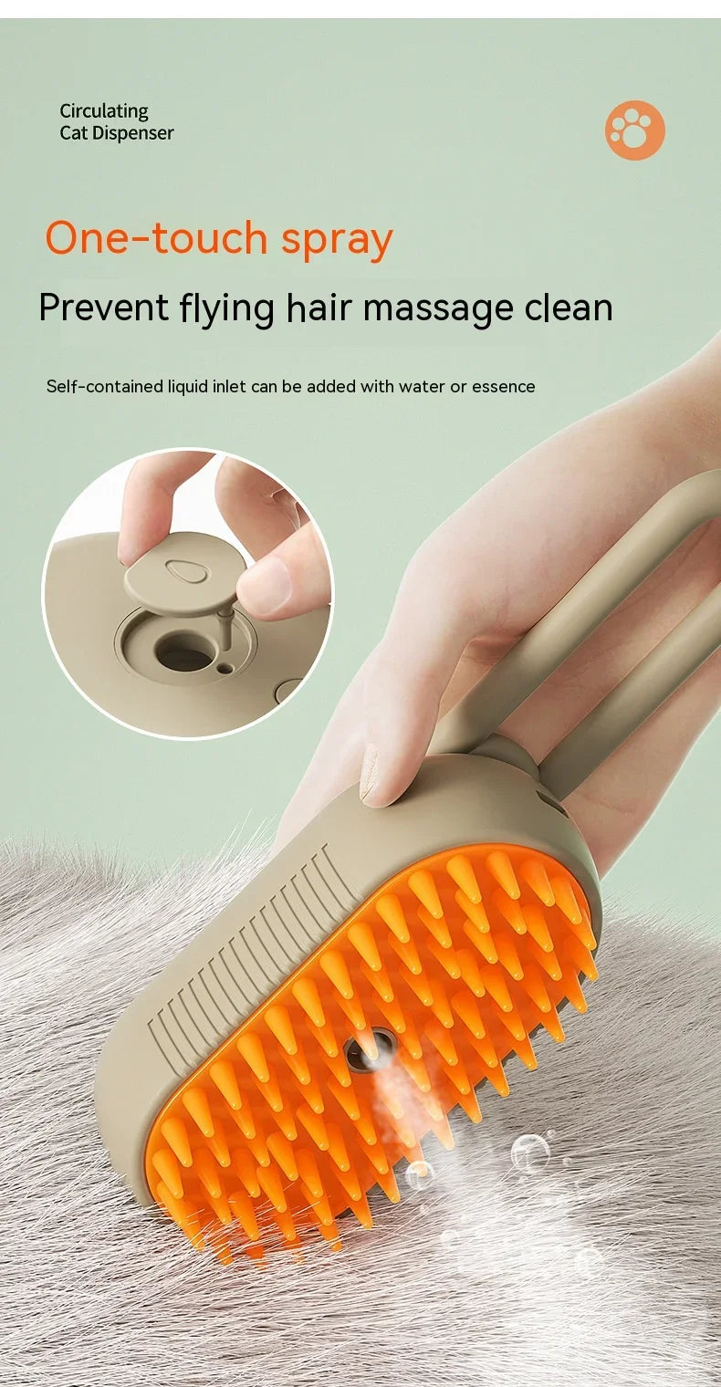 Pet Electric Steam Brush and Grooming Comb