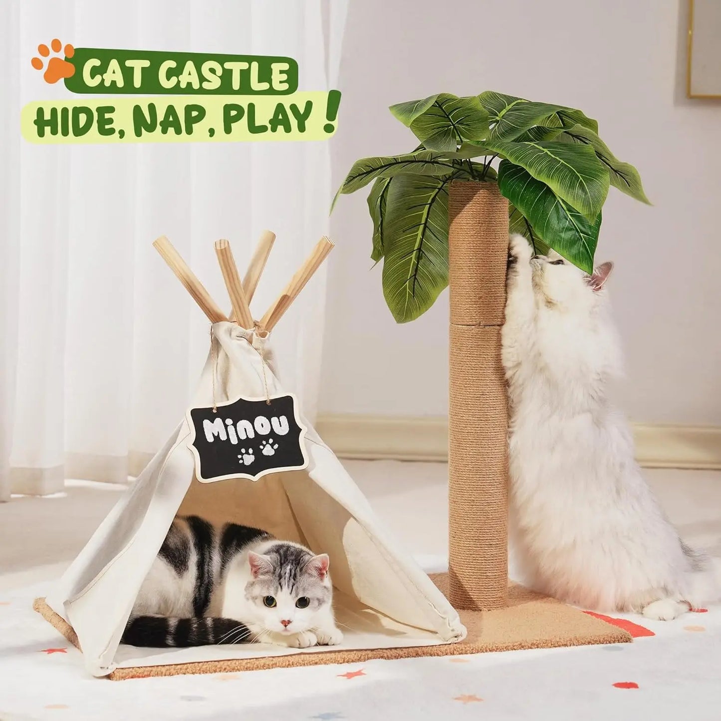 Scratching Post with Teepee Cat Tree