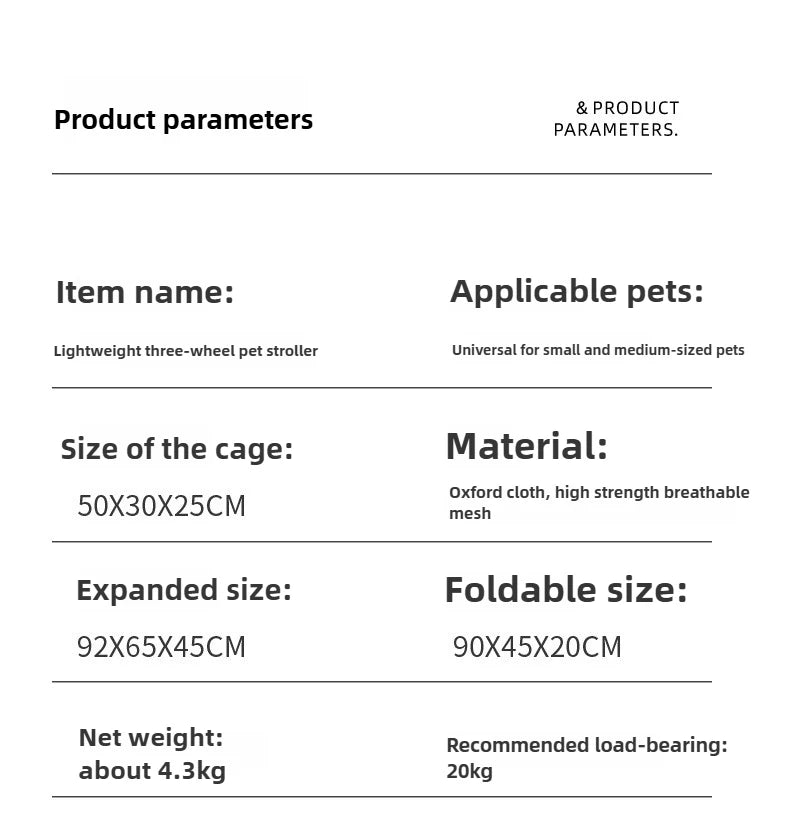 Three-wheel Pet Stroller