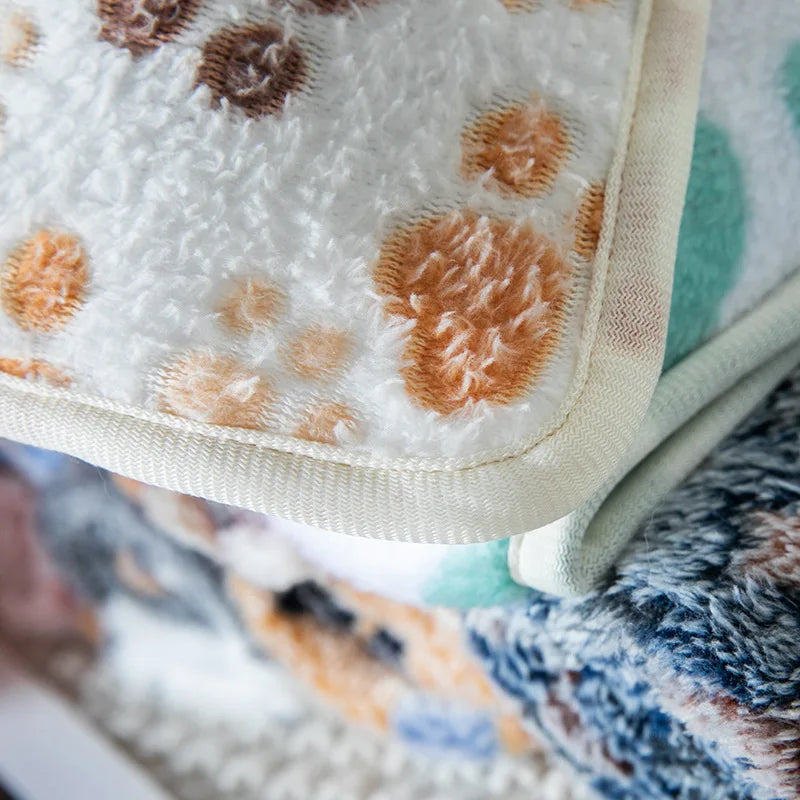 Coral Fleece Pet Sleeping Blanket Bed