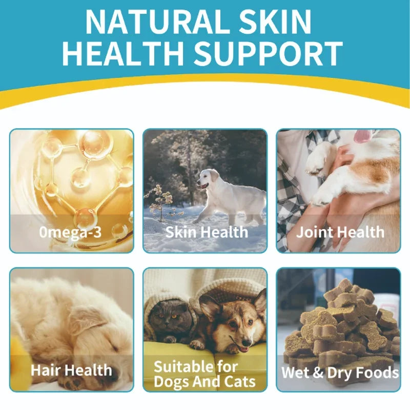 Pet Omega-3 Wild Alaskan Salmon Oil For Dogs & Cats