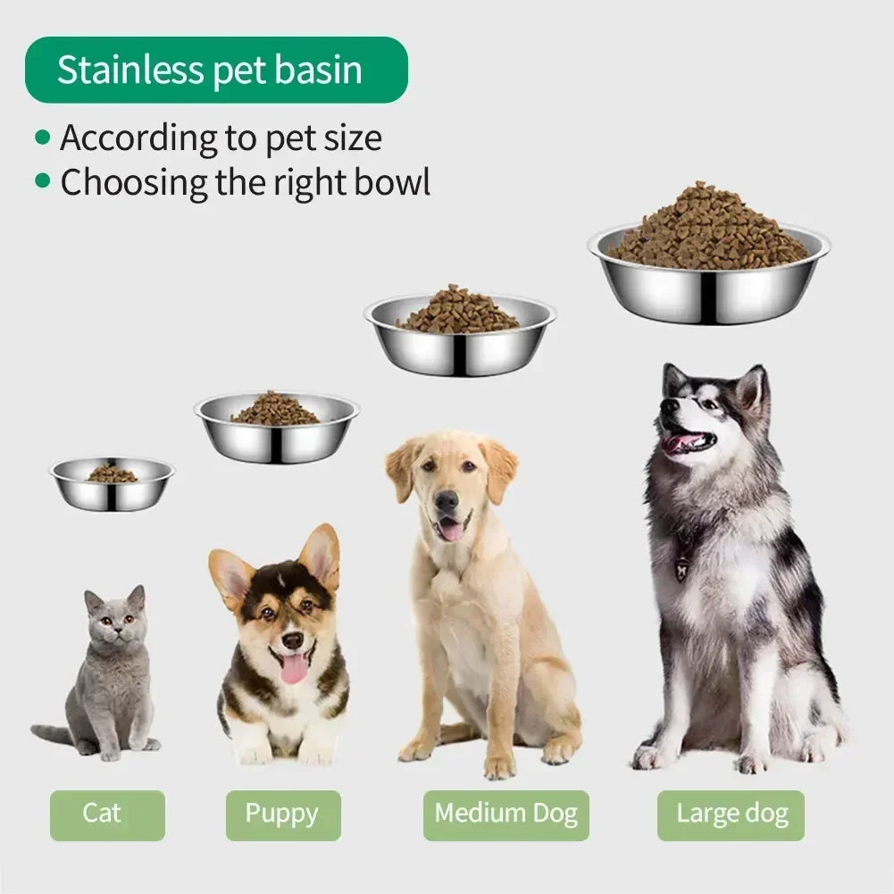 Large Capacity Stainless Steel Pet Feeding Bowl