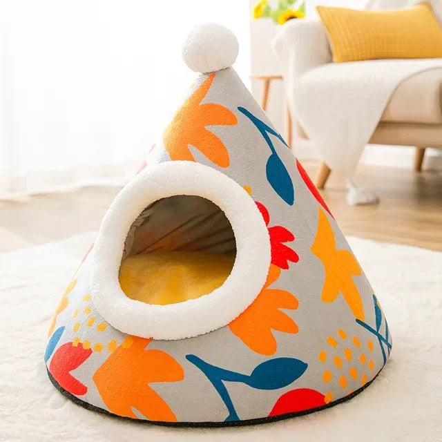 Cat House Semi-Closed Pet Bed