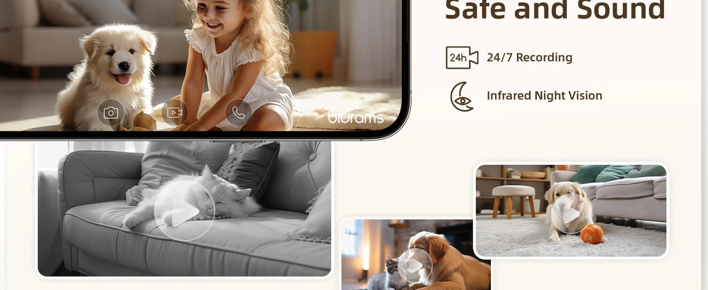 Pet Camera with Phone App for Home Monitoring