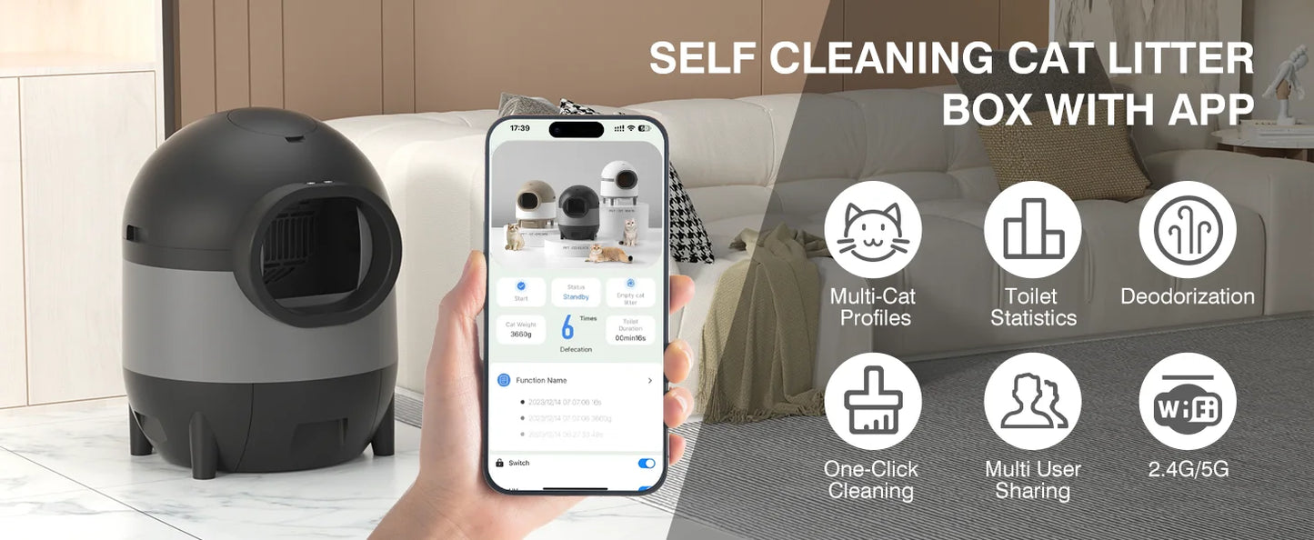 Self-Cleaning Automatic Cat Litter Box