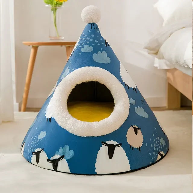 Cat House Semi-Closed Pet Bed