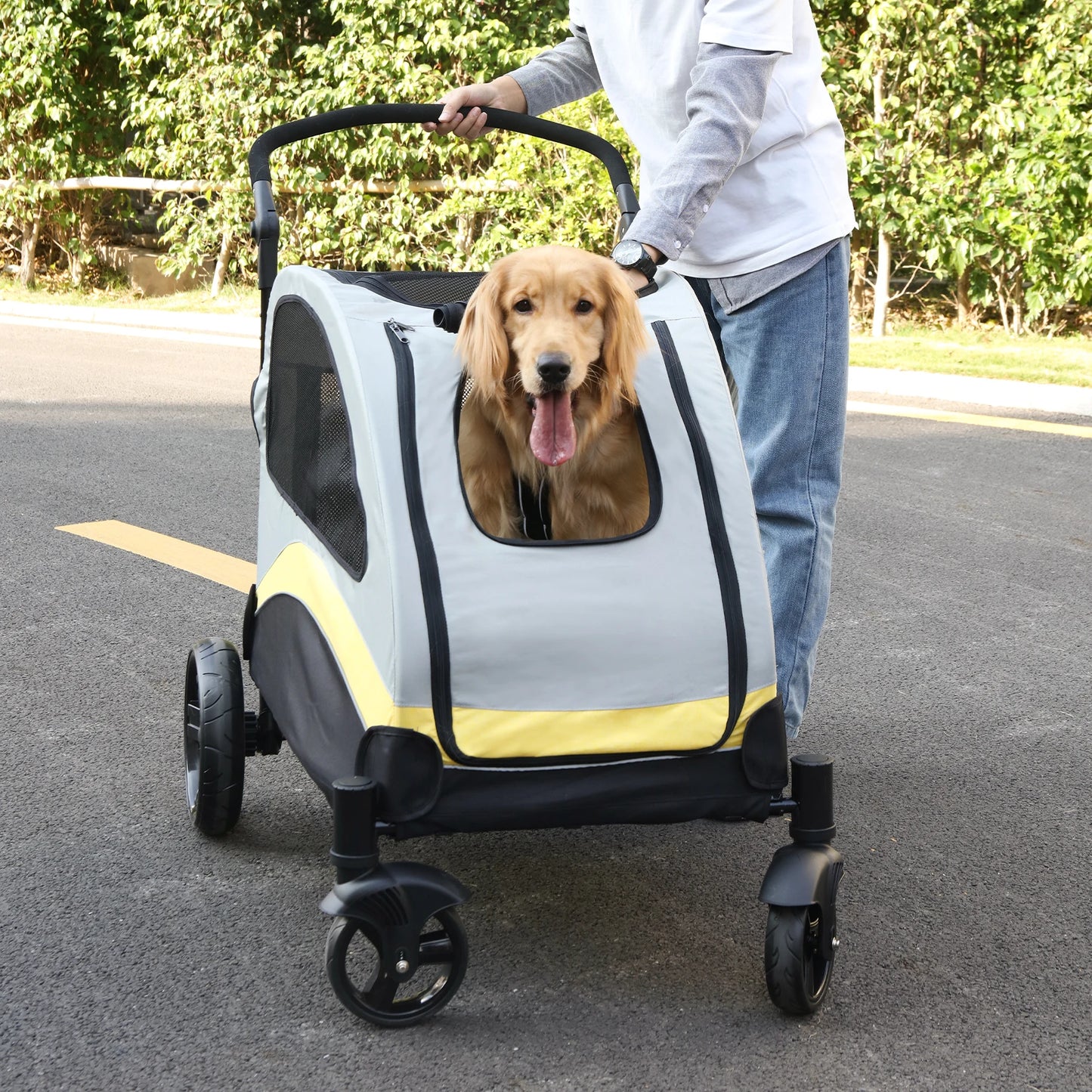 Portable Stroller 4 Wheels for Large Pets
