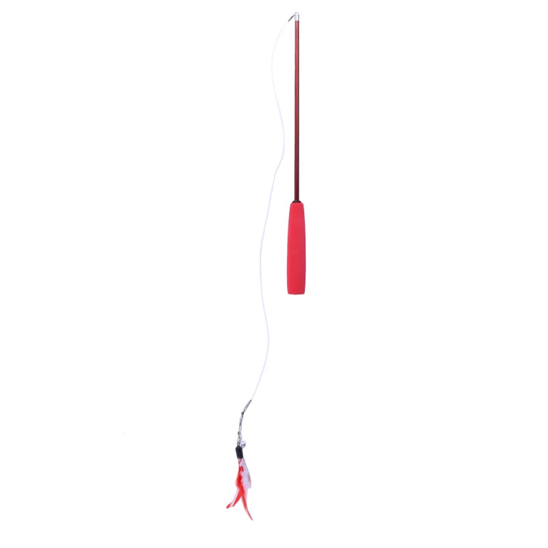 Three-Section Telescopic Fishing Pole Wand Catcher Teaser Toy