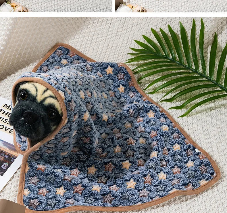 Coral Fleece Pet Sleeping Blanket Bed