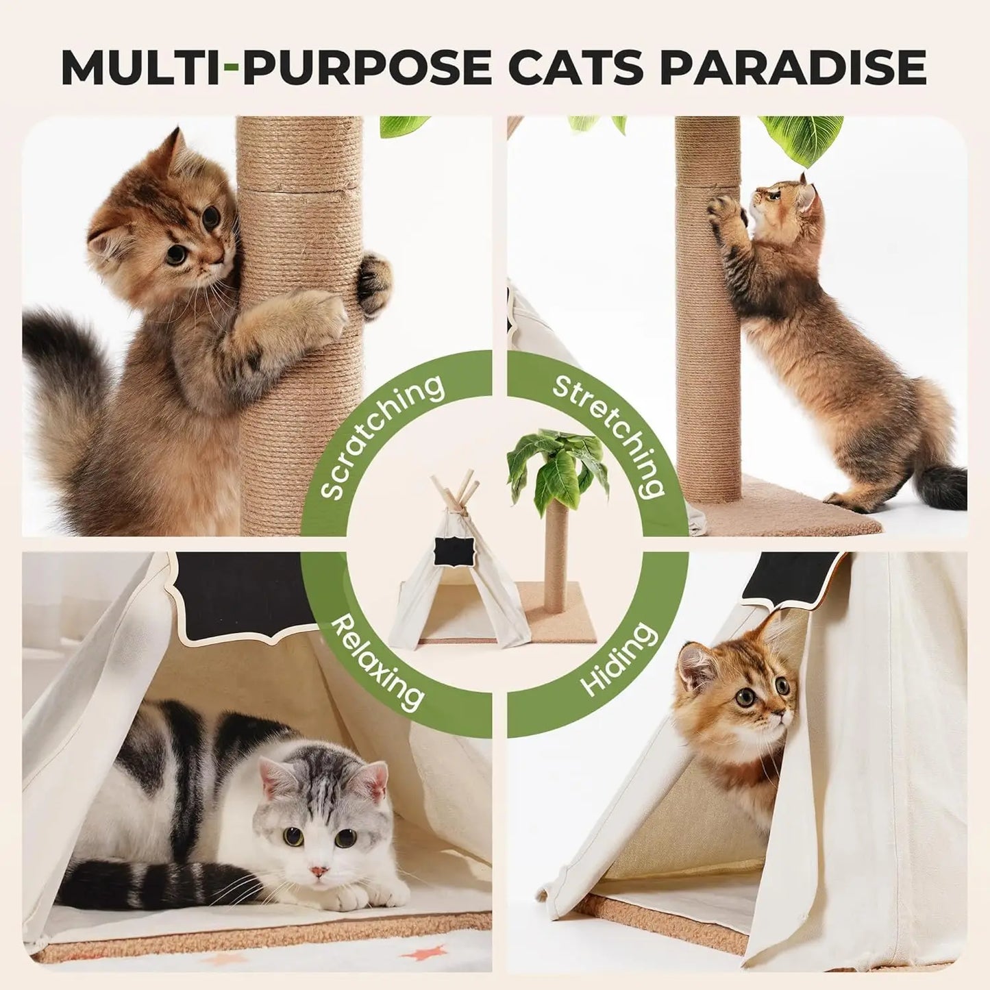 Scratching Post with Teepee Cat Tree