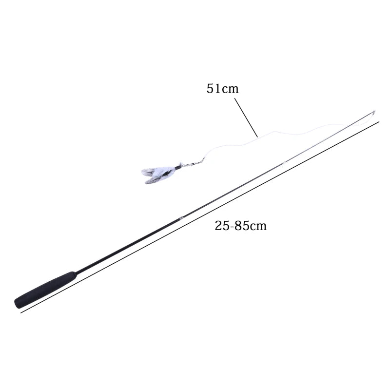 Three-Section Telescopic Fishing Pole Wand Catcher Teaser Toy