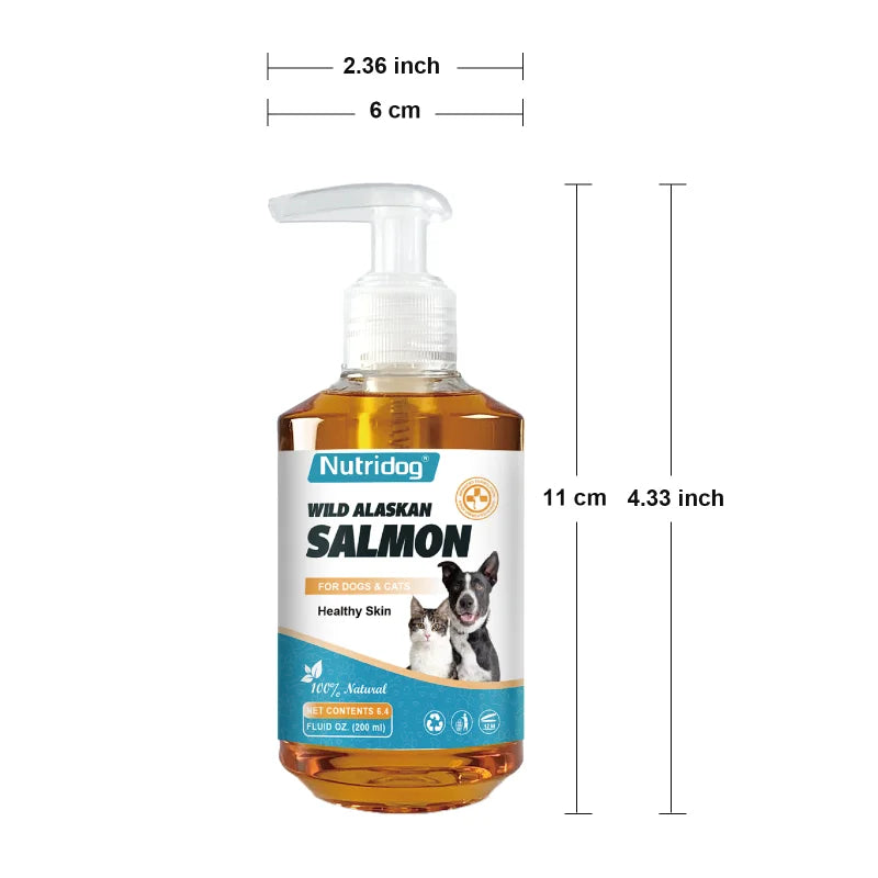 Pet Omega-3 Wild Alaskan Salmon Oil For Dogs & Cats